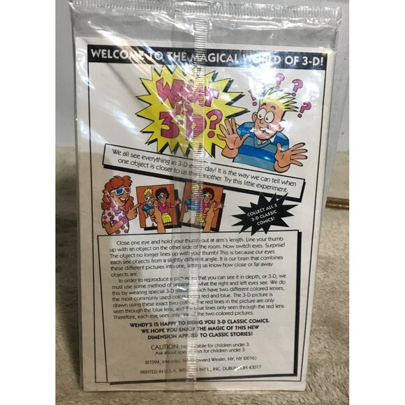 Vintage Wendys Kids Meal 3D Classic Comics Robin Hood No.1 Sealed - Picture 2 of 5
